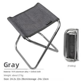 Outdoor folding chairs aluminum alloy fishing chairs barbecue folding stool portable camping pony (Outdoor folding chairs: Outdoor folding chairs-gray)