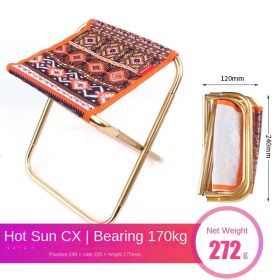 Outdoor folding chairs aluminum alloy fishing chairs barbecue folding stool portable camping pony (Outdoor folding chairs: Outdoor folding chairs-red)