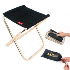 Outdoor folding chairs aluminum alloy fishing chairs barbecue folding stool portable camping pony (Outdoor folding chairs: Outdoor folding chairs-black)