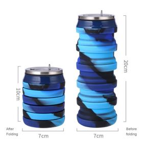 ut480ml Foldable Silicone Water Cup Creative Protable Travel Cycling Running Water Bottle Folding Outdoor Sports Kettle Drinkware (My Capacity: 480ml, Color: 04)