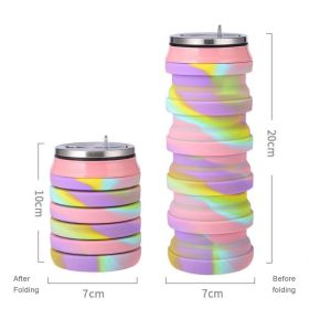 ut480ml Foldable Silicone Water Cup Creative Protable Travel Cycling Running Water Bottle Folding Outdoor Sports Kettle Drinkware (My Capacity: 480ml, Color: 05)