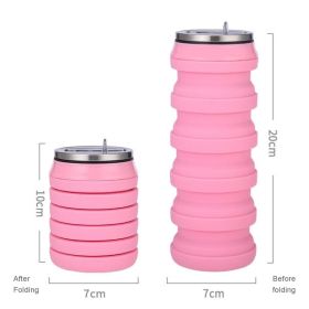 ut480ml Foldable Silicone Water Cup Creative Protable Travel Cycling Running Water Bottle Folding Outdoor Sports Kettle Drinkware (My Capacity: 480ml, Color: 02)