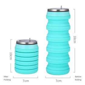 ut480ml Foldable Silicone Water Cup Creative Protable Travel Cycling Running Water Bottle Folding Outdoor Sports Kettle Drinkware (My Capacity: 480ml, Color: 03)