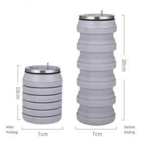 ut480ml Foldable Silicone Water Cup Creative Protable Travel Cycling Running Water Bottle Folding Outdoor Sports Kettle Drinkware (My Capacity: 480ml, Color: 01)