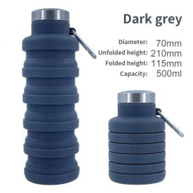 500ml outdoor retractable water bottle portable collapsible silica gel sports cup (My Capacity: as shown, Color: A05 500ML)