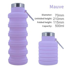 500ml outdoor retractable water bottle portable collapsible silica gel sports cup (My Capacity: as shown, Color: A03 500ML)