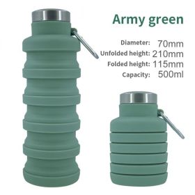 500ml outdoor retractable water bottle portable collapsible silica gel sports cup (My Capacity: as shown, Color: A04 500ML)