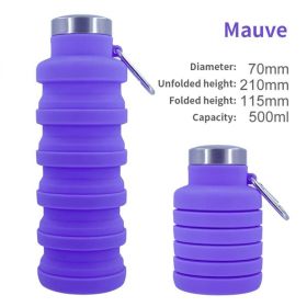500ml outdoor retractable water bottle portable collapsible silica gel sports cup (My Capacity: as shown, Color: A07 500ML)