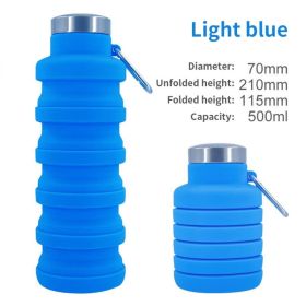500ml outdoor retractable water bottle portable collapsible silica gel sports cup (My Capacity: as shown, Color: A06 500ML)