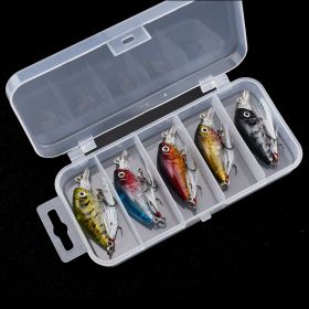5pcs Fishing Lures With Leather; Artificial Hard Crankbait With 3D Eyes For Freshwater And Saltwater (My Quantity: 5pcs With Box)
