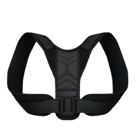 Back Posture Corrector Belt Adjustable Clavicle Spine Back Shoulder Lumbar Men Women Posture Correction (Color: Black, size: XL)