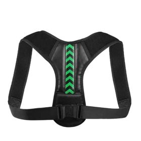 Back Posture Corrector Belt Adjustable Clavicle Spine Back Shoulder Lumbar Men Women Posture Correction (Color: Dark green, size: L)