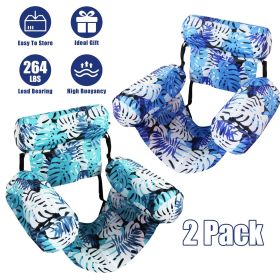 2 Pack Inflatable Pool Floats for Adult Inflatable Hammocks Floating Lounge Chairs for Party Summer Water Beach Lake Fun (Color: Green_RoyalBlue)