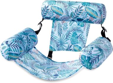 Pool Floats Chairs Adult,Inflatable Pool Lounge,Plant Pattern Floating Mat Hammock,Blow up Water Chairs Noodles rafts for Party Summer Water Beac (Style: Tropical leaves)