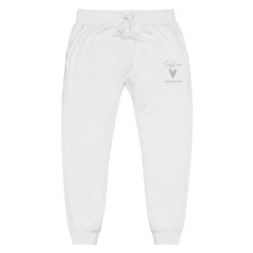 Self Love Unisex fleece sweatpants with Embroidery fashion sweatpants (Color: White, size: L)
