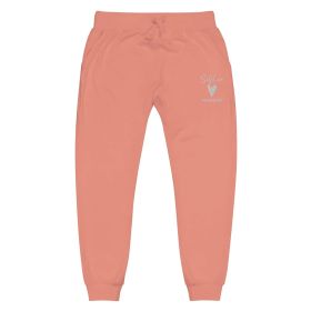 Self Love Unisex fleece sweatpants with Embroidery fashion sweatpants (Color: Dusty Rose, size: M)