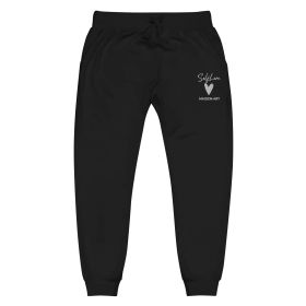 Self Love Unisex fleece sweatpants with Embroidery fashion sweatpants (Color: Black, size: L)